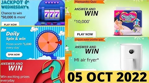 Amazon Mamypoko Quiz Answers Today I Amazon Wednesday Jackpot Quiz Today I