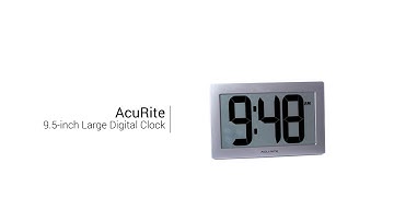 AcuRite 75102 9.5" Large Digital Clock with Intelli-Time Technology