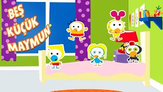 Limon Ile Zeytin Mini - Beş Küçük Maymun Şarkısı 🐵🐒🎶 Sevilen Bebek Şarkıları