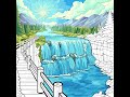 Waterfalls/Mountains/Summer Fun/Nature #art #disney #digitalart #digitaldrawing #color #relax #love