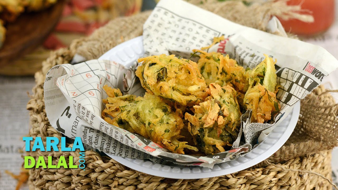 Crispy Potato Bhajias, Aloo Bhajiya by Tarla Dalal