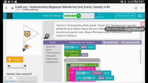 Code org sanatçı 4,ders 1-6 yapılış