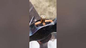 Art of axe handle installation: Cross wedge + 9mm shell casing #craftsmanship
