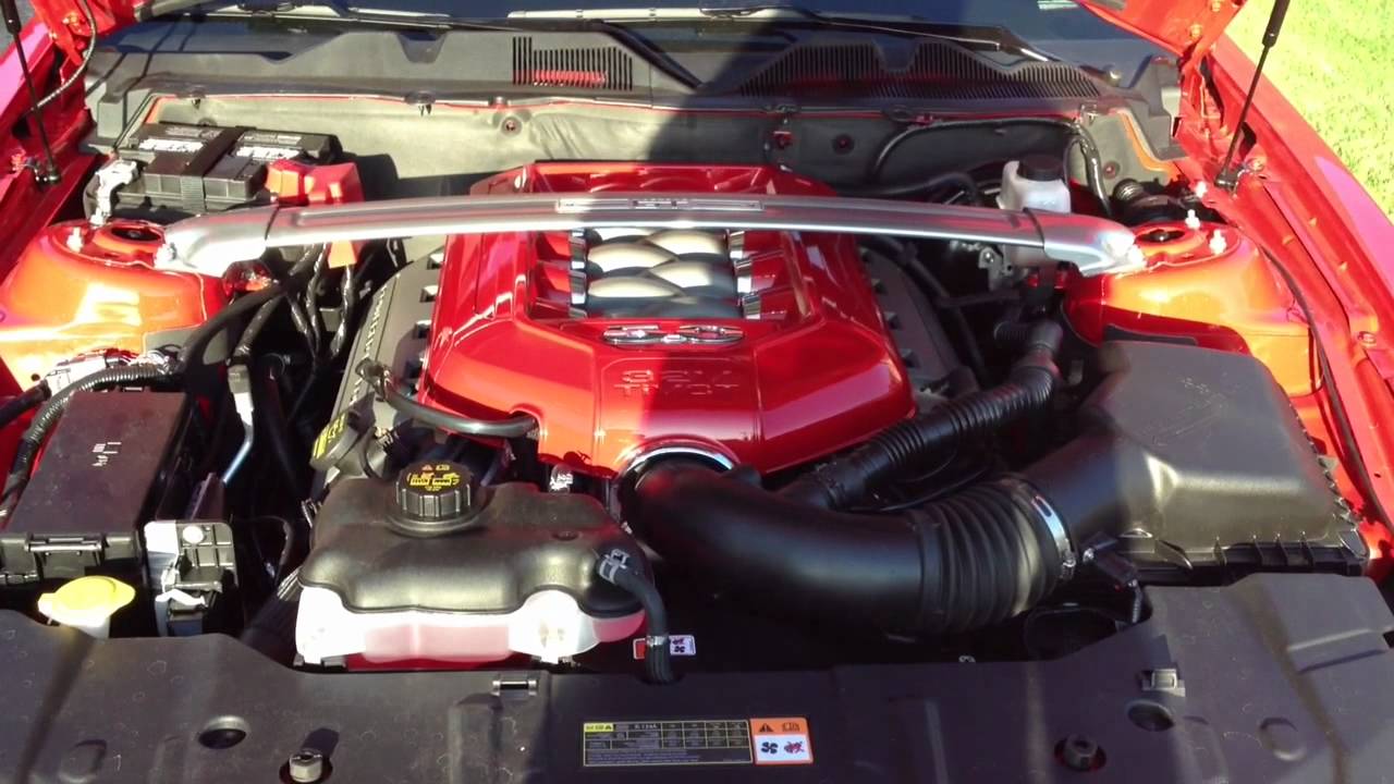 2013 Mustang GT Painted Heat Extractors & Engine Cover - YouTube