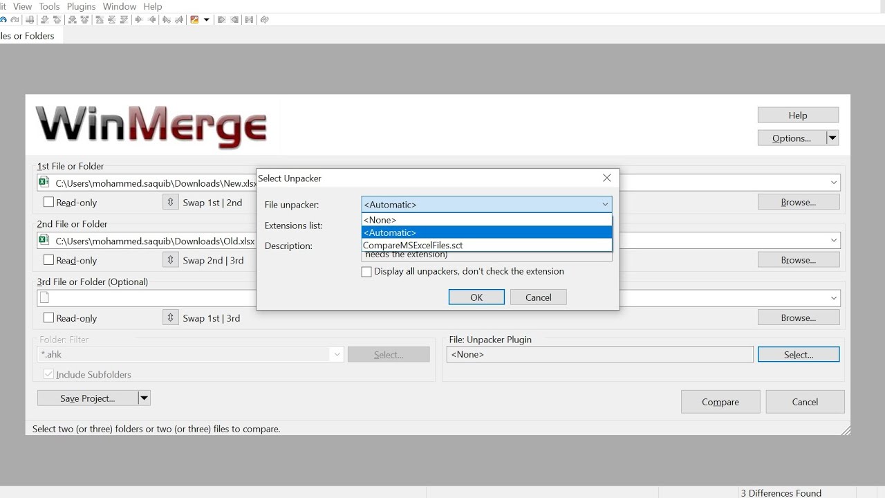 Winmerge Compare File Names Only