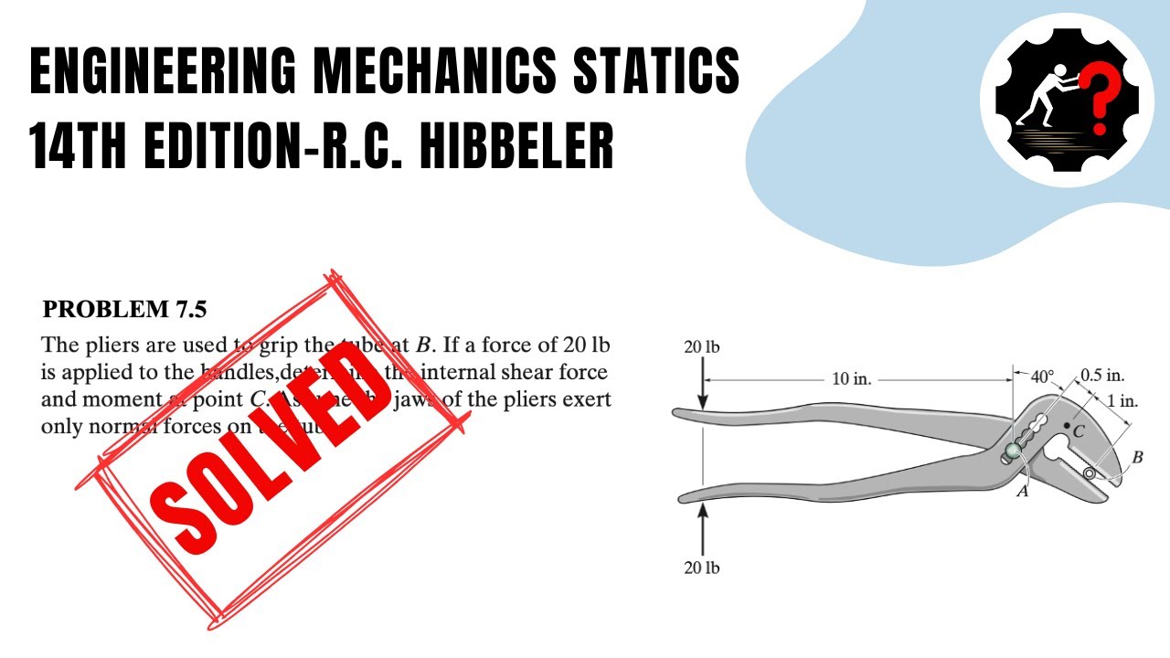 Solved Problem 7.5 | Determine the internal shear force and moment at point C