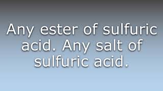 What does Sulfate mean