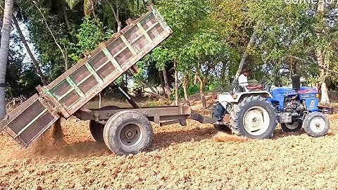 Eicher 551 50hp Range power plus tractor with loaded trolley pulling | John Deere tractor power