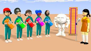 Scary Teacher 3D vs Squid Game Singing Italian Brainrot Song Coloring Tung Tung Tung Sahur Challenge