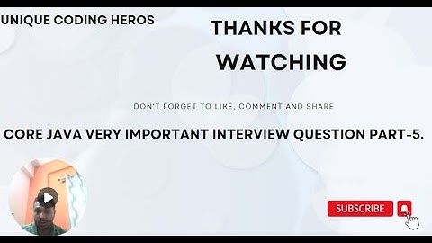 Core Java Interview questions Part 5
