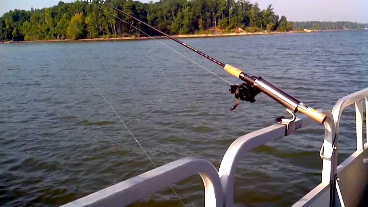Pontoon boat fishing rod holder No Drilling No Bolts! 