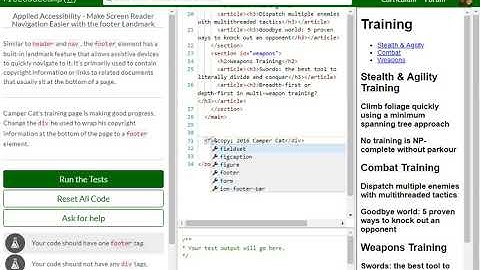 Applied Accessibility   Make Screen Reader Navigation Easier with the footer Landmark free code camp