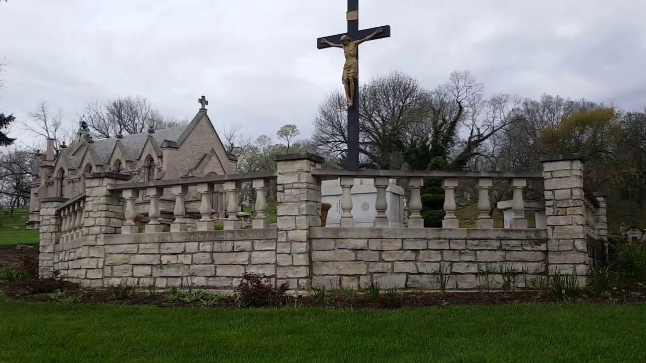 Welcome to Beautiful Calvary Cemetery in Dayton, Ohio (The Cross Overlooking the Entrance)