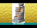 Teamson Home 84,5 cm Kaskadierende Schalen &amp; Gestapelte Steine LED Outdoor-Wasserbrunnen fÃ¼r