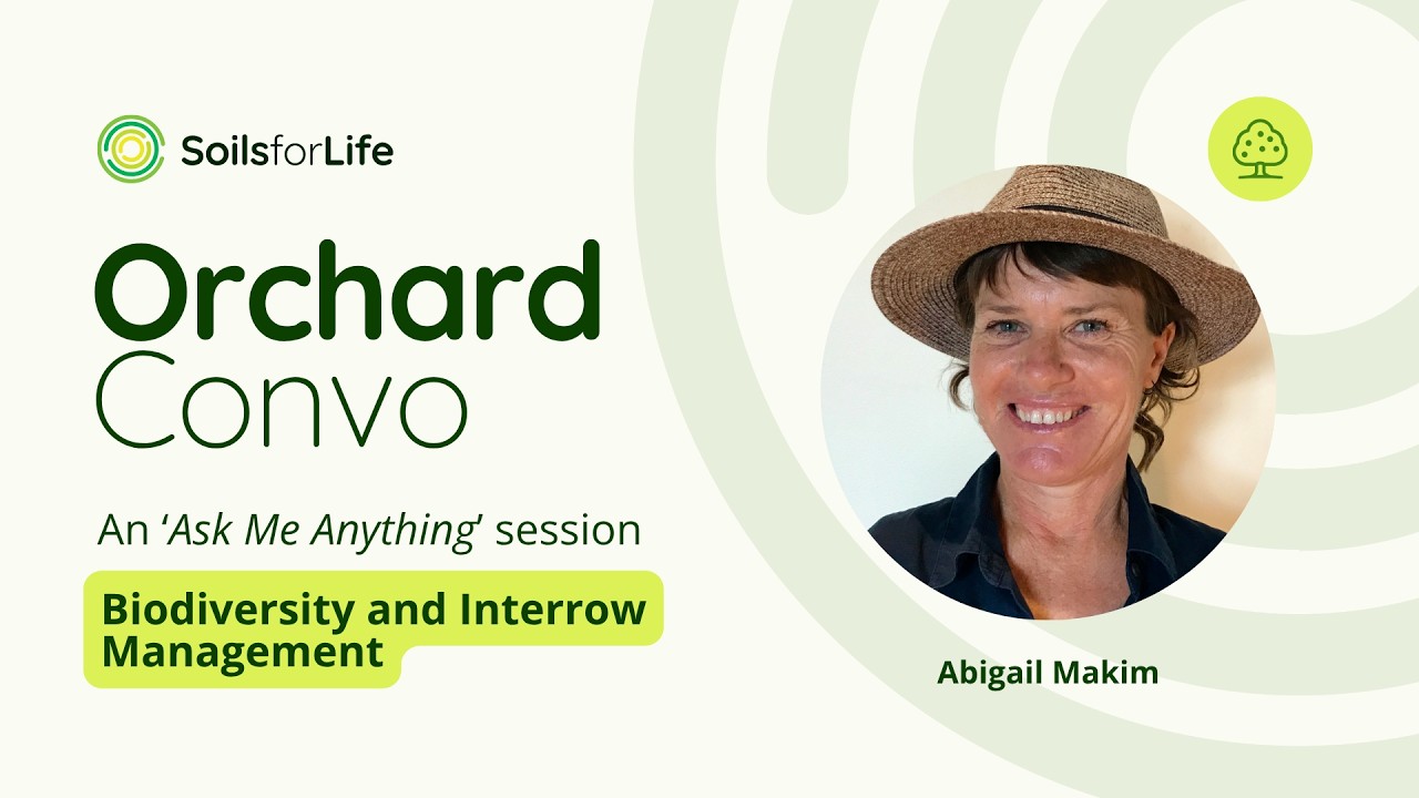Our Orchard Convos - 'Ask me anything' series is an opportunity to connect with a range of agronomists, agroecologists, and consultants over a casual Zoom call with other growers.

Find out more about the Orchard Resilience Project at https://soilsforlife.org.au/orchard-resilience-project/

Find the rest of the series on the Orchard Convos Playlist: https://youtube.com/playlist?list=PLtSkcaU6gtpB8WUKTNp58T0SZexuMZAly&si=DJKUtIbww-209S8a