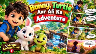 🐰🐢 Bunny, Turtle & Ali’s Jungle Adventure | Cute Cartoon Story for Kids | Friendship Story