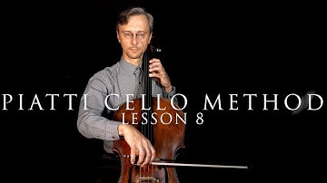 Piatti Cello Method Lesson 8 Exercises Half Position part 3 Español, Français, Português subtitles