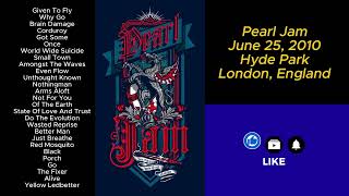 Pearl Jam June 25, 2010 Hyde Park London England Full Show LIVE Music Concert European Tour Grunge