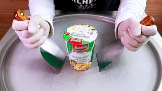 Indomie -Nude ice cream rolls street food ASMR - ايسكريم رول على الصاج إندومي