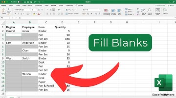 Fill Blank Cells in Excel With Value from Above