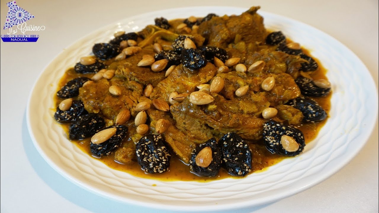 Kalbfleisch mit Pflaumen und gerösteten Mandeln - Marokkanisches Gericht | Marokkanisch Kochen