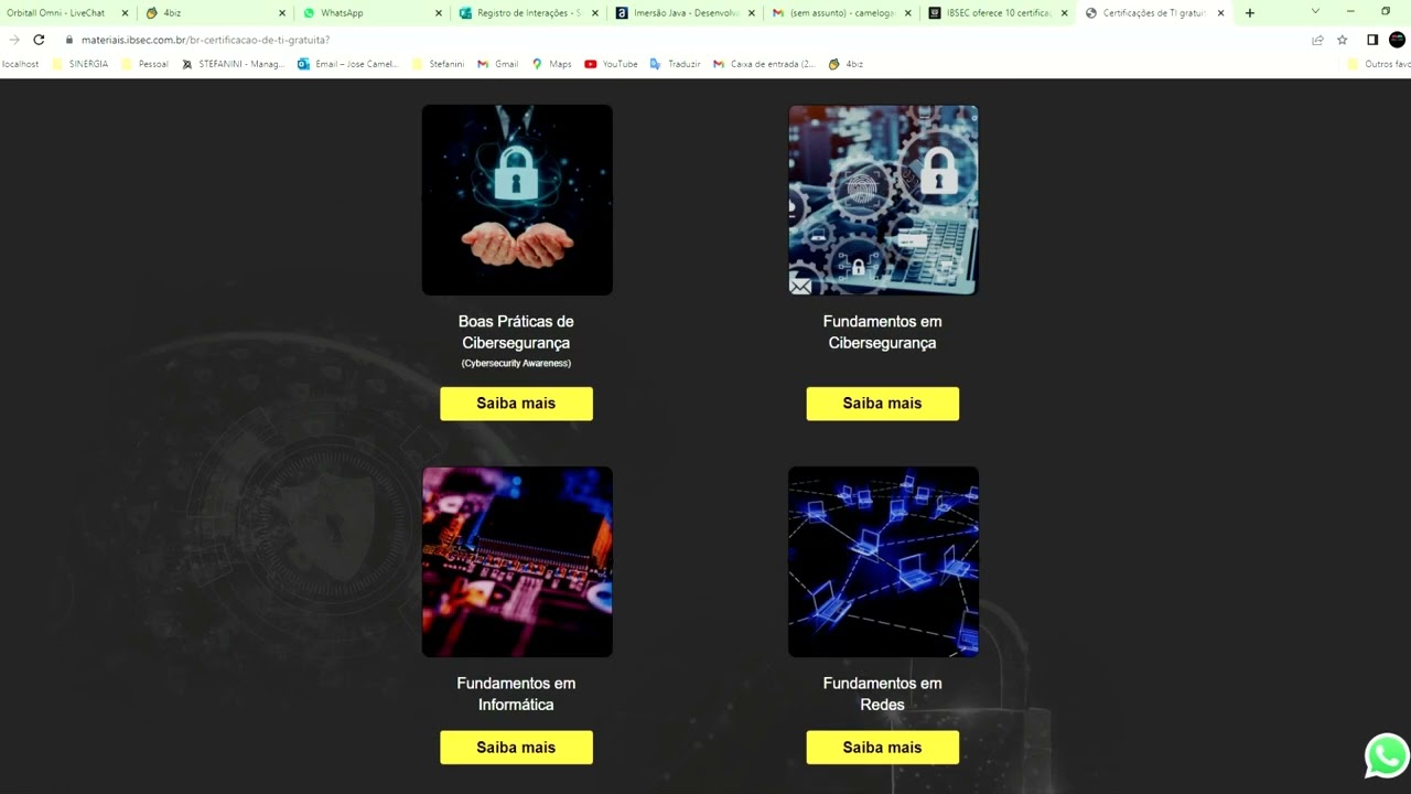 IBSEC oferece 10 certificações gratuitas em Cybersecurity, Redes e Informática