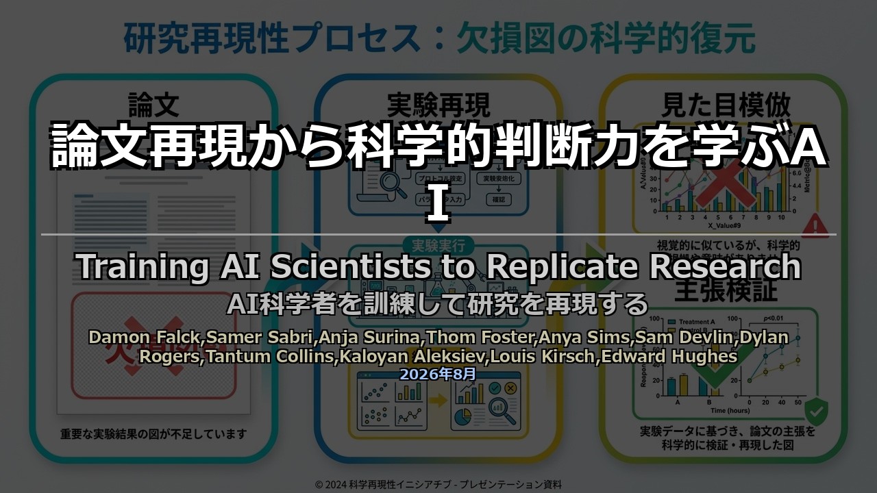 論文解説: Training AI Scientists to Replicate Research - YouTube