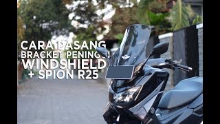 YAMAHA NMAX - Breket Serpo Whinshield Spion R25 Carbon Nemo Baut Ws Visor Anti Jebol LENGKAP