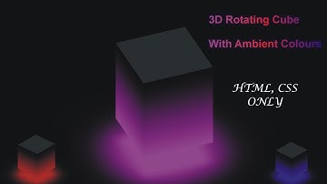 Create a 3D rotating cube with ambient colours using HTML and CSS only