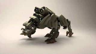 Quadbot walk cycle test - rendered