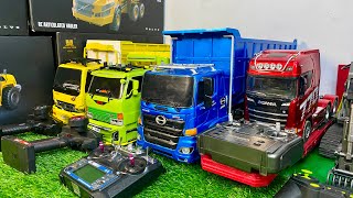 RC #102 R/C dumptruck hino 500, truck trailer scania, excavator loader, truk canter, dumptruck huina