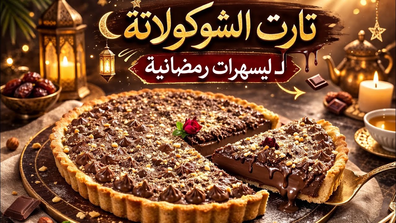 تارت الشوكولا الأسطورية لسهرات رمضان 🍫🌙 أسهل تحلية فخمة تذوب في الفم! لن تصدقوا مذاقها