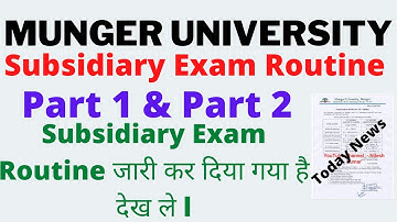 Munger University Part 1 (2020-23) & Part 2 (2019-22) Subsidiary Exam Routine जारी कर दिया गया है l