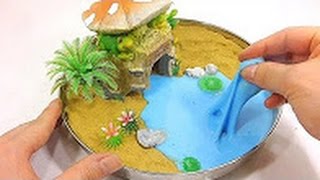 DIY Toad House Gold Kinetic Sand Slime Learn Colors Slime Combine 1000 Degree Experiment screenshot 5