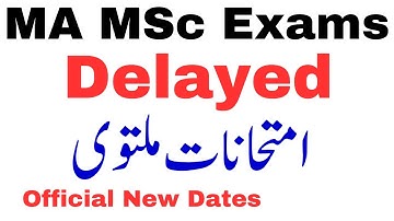MA MSc Exams Delayed Official New Date Sheets Announced - MA MSc Exams Delayed