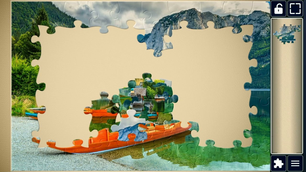 🏞️🚣‍♂️🌊Mountain Lake Boats🏞️🚣‍♂️🌊 #viral #video #fun #art #jigsaw @jigsawpuzzleworld280