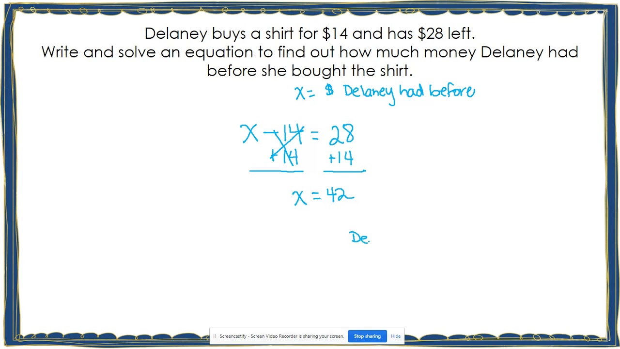 real world problem solved by an equation