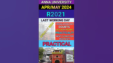 Anna University Apr/May 2024 Last Working Day & Practical #shorts #annauniversity#practical#r2021#au