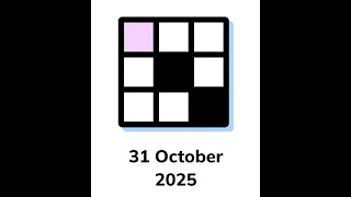 Minute Cryptic Mini Crossword 31/10/2025 Update
