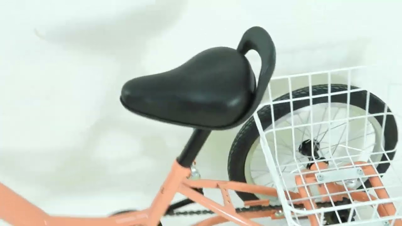 Tricycle 16 Pouces Enfants Avec Panier - Vélo 3 Roues Orange Clair Garçons Filles 7-10 Ans