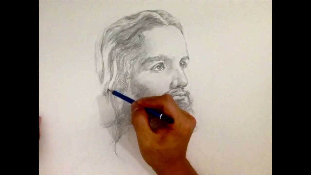 Drawing Jesus Christ Portrait Video (Amazing Grace) - YouTube
