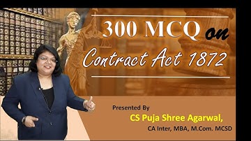 CSEET MCQ: Indian Contract Act 1872 Multiple Choice Questions Part 1 in HINDI