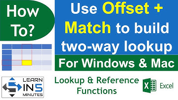 How to use Offset + Match to build two way lookup in Microsoft Excel | Learn in 5 Minutes