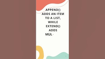 Explain the Difference Between append() and extend() in Python Lists | Quick Python Tip #shorts"