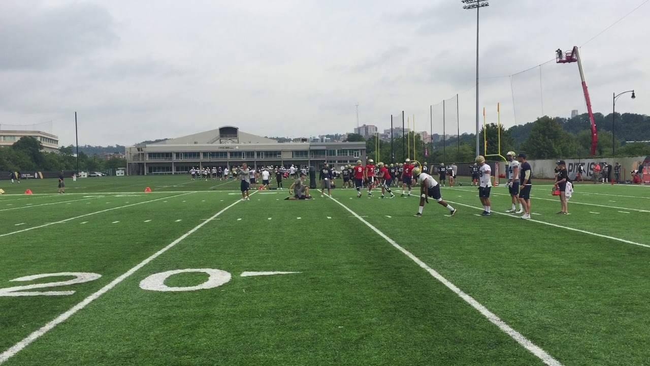 Pitt FB Camp 8/11/17 QBs and WRs YouTube