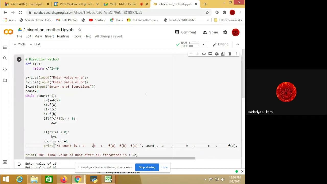 Bisection method with python programming - YouTube