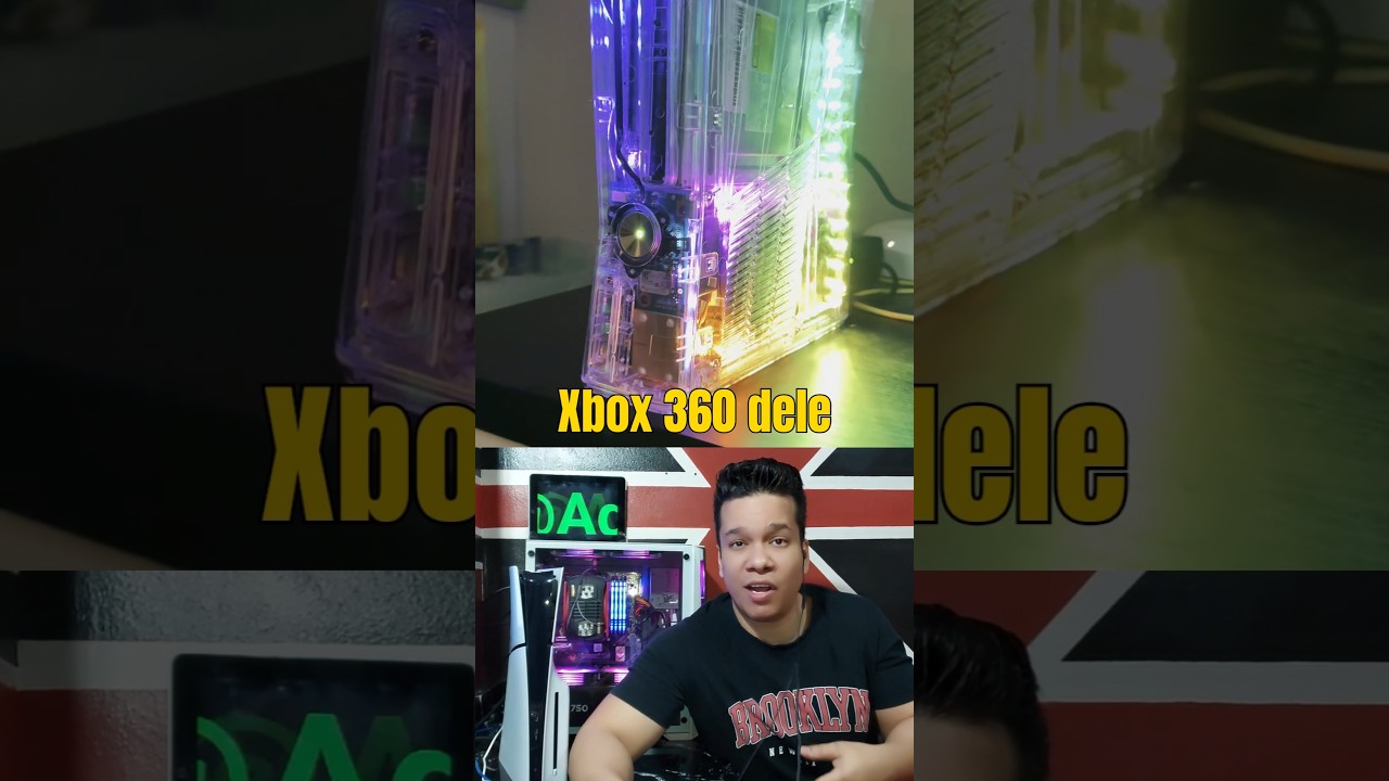 XBOX 360 TRANSPARENTE COM LEDS ARGB