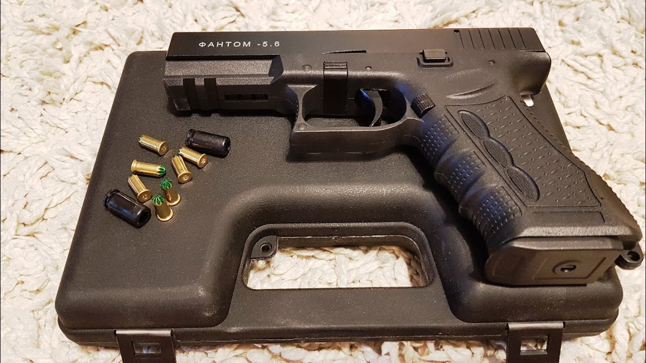 Phantom Starter Pistol for .22 (5.6/16) blanks unpacked and fired on a