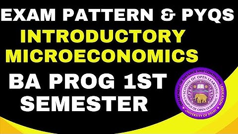 DU SOL BA Prog 1st Semester | Introductory Microeconomics Exam Pattern & Previous Year Paper |