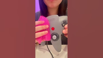 N64 and Slime ✨ #asmr #gaming #nintendo #videogame #retrogaming #cleaning #games #summeronshorts
